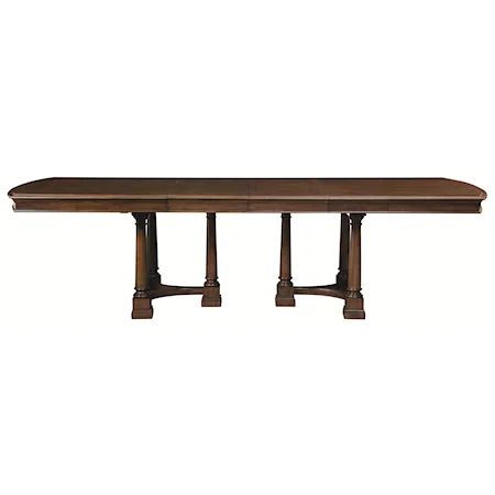 Double Pedestal Dining Room Table that Seats Six People